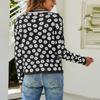Women's Fashion Temperament Long Sleeve Round Neck Flower Knit Sweater