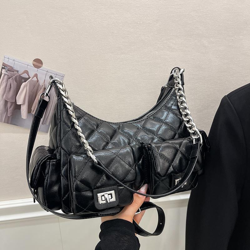 

Сумка-цепочка ромбовидной формы женская 2025 новая весна и лето нишевый дизайн на плечо сумка-мессенджер сумка-локомотив повседневная сумка под мышку