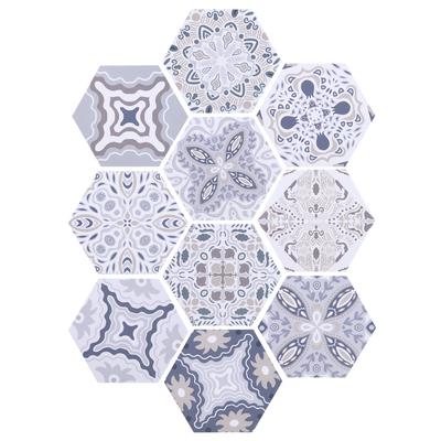 Pegatinas de Azulejo con Patrón Hexagonal Impermeables Antideslizantes para Suelo Decoración de Pared para Baño Cocina