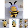 Adorable Plush Honeybee Keychain Cute Cartoon Couple Bag Charm Car Keyring Wholesale