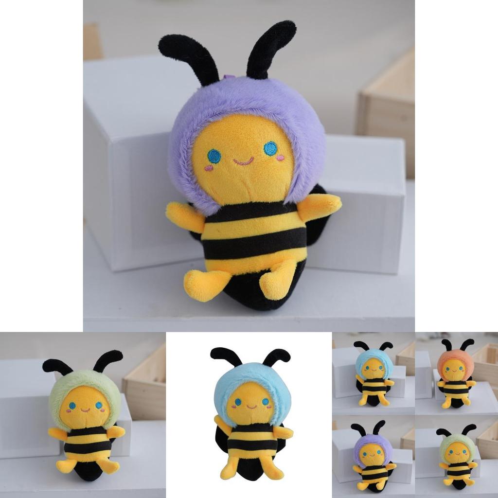 Adorable Plush Honeybee Keychain Cute Cartoon Couple Bag Charm Car Keyring Wholesale