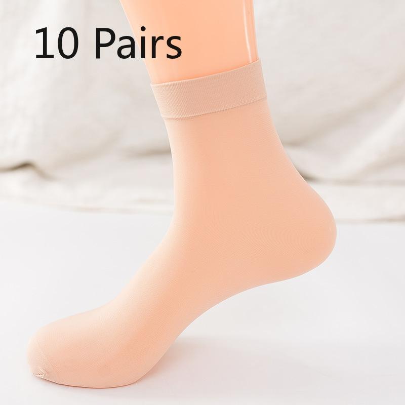 10 Pairs of Women's Summer Thin Style Is Not Easy To Hook Silk In The Tube Stockings