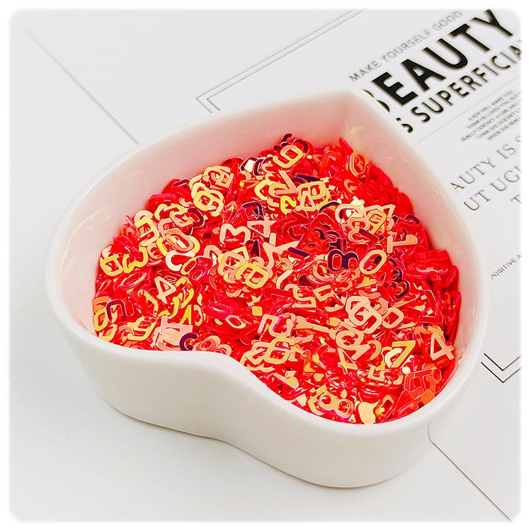 

YALEDUO Цифровые 6 мм Радужные Блестки с цифрами 0-9 для Нейл-арта DIY. 20g/bag