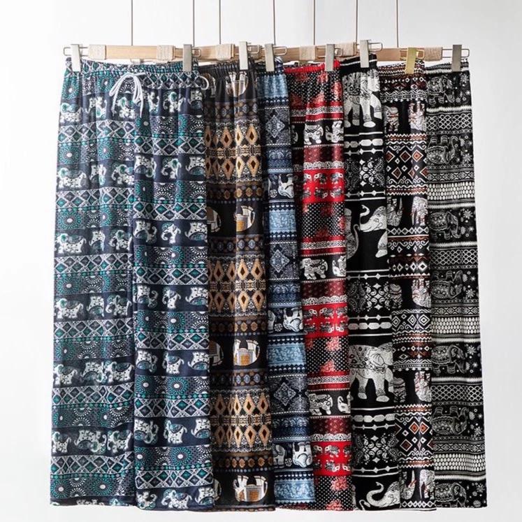 Elefantenhose Lässig Verstellbar Elastischer Hoher Bund Kordelzug Damen Herren Unisex Print Thailand Streetwear Strand Böhmisch Retro Vintage Boho