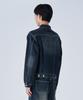 PROJECT3 Washed Denim Trucker Jacket [Dark Blue]_Tj0913