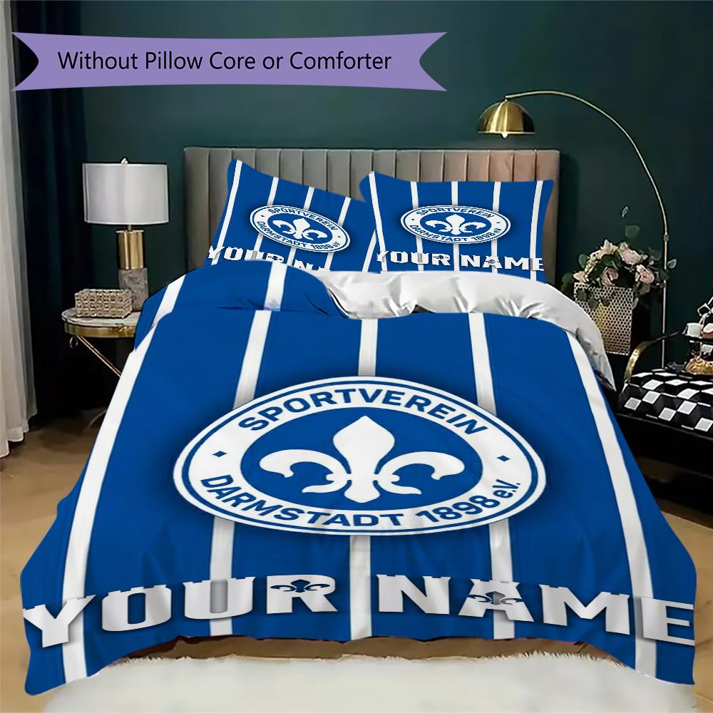 Custom Name SV Darmstadt 98 Bedding,Quilt Set Quilt Cover Pillowcase Home Birthday Gift(1 * Duvet Cover + 2 * Pillowcase, Without Core)_xia