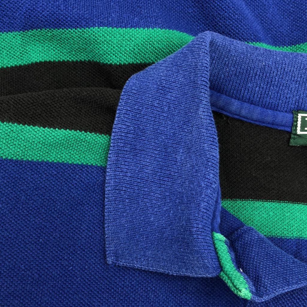 Polo by Ralph Lauren 80s Vintage Boys Green Tag Border Long Sleeve Polo Shirt Men's Used