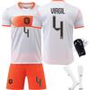 Jersey: 2026 World Cup Netherlands Away Match No. 4 Van Dijk Depay 21 De Jong Children's Set Cross-border Football Jersey