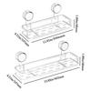 Simple Wall Mounted Bathroom Storage Rack Suction Cup Design Non Perforated Bathroom Toiletries Holder Shower Storage Shelf Home