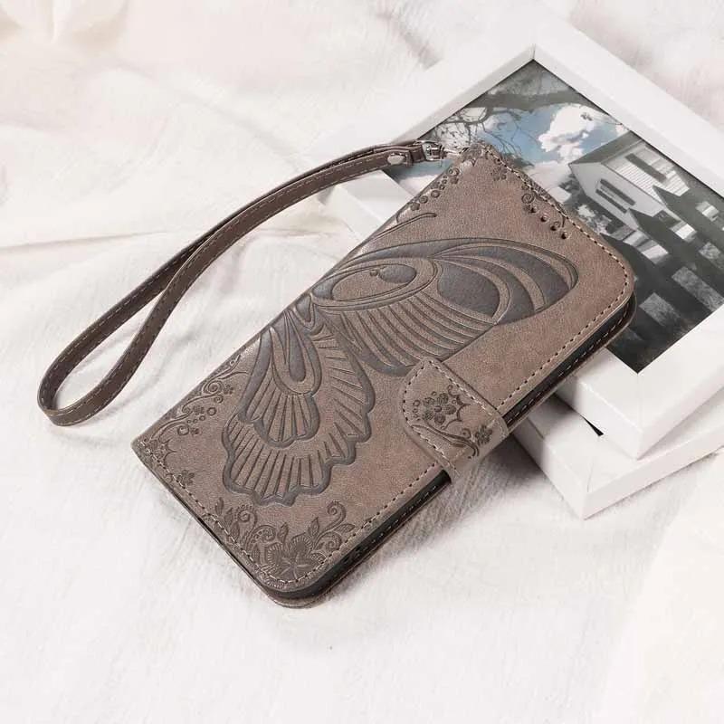 Leather Wallet Card Holder Flip Case for Realme 14 14T 14X 15 15X 15T 16 Note 70 C100 C85 C83 Pro Plus Butterfly Embossed Design
