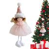 Christmas Angel Doll Christmas Tree Angel Doll Pendants Wearing Pointy Hat Mesh Dress Handmade Angel Ornaments for Christmas