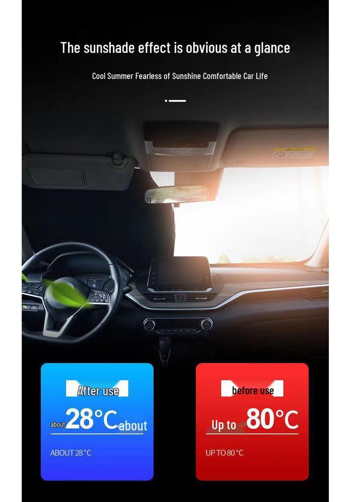 Double Layer Thickened Windshield Sunshade - Seamless Opaque Sun Protection & Heat Insulation for Cars