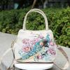 Ethnic Style Handbag Women Shoulder Bag Vintage Zipper Floral Embroidered Travel Pouch Cotton Mobile Phone Bag Crossbody Bag