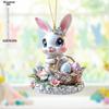 1PC Easter Bunny Egg Acrylic Pendant Keychain Car Rearview Mirror Decoration Backpack Small Hanging Party Home Decor, Durable Acrylic Sign