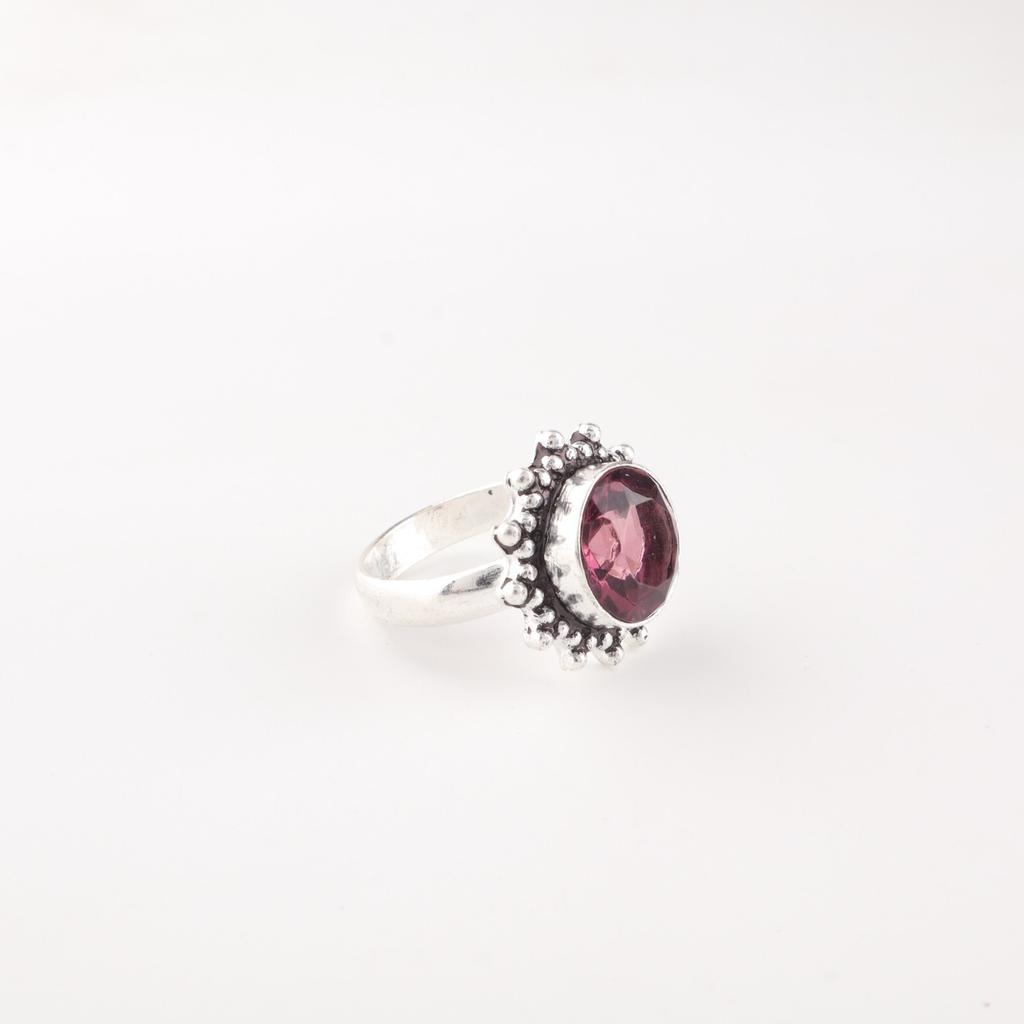 Genuine Rhodolite Gemstone 925 Solid Silver Jewelry Handmade Ring For Valentine RR-7-50