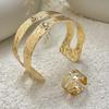Punk Metal Irregular Pleated Women's Fashion Bangle Set