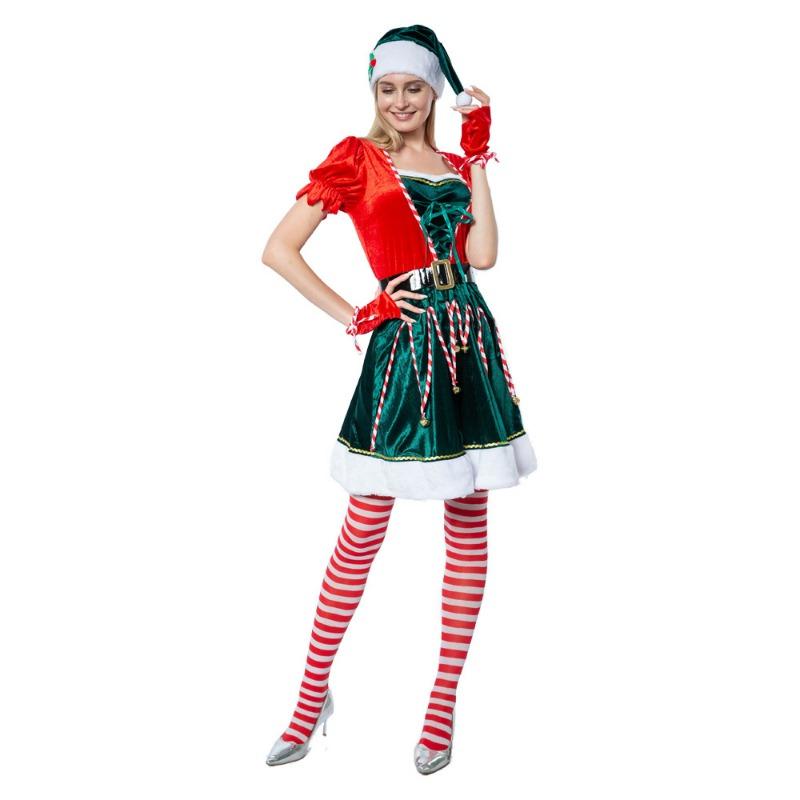 2020 New Sexy Christmas Women's Clothing 5-piece Women's Skirt Christmas Elf Atmosphere Holiday Party Performance Clothing