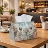 1pc Classic Romantic Tissue Box, Tea Party Floral Illustration Perfect for Outdoor Gatherings, Daily Desktop Use, And Suitable for Bedrooms, Living Ro