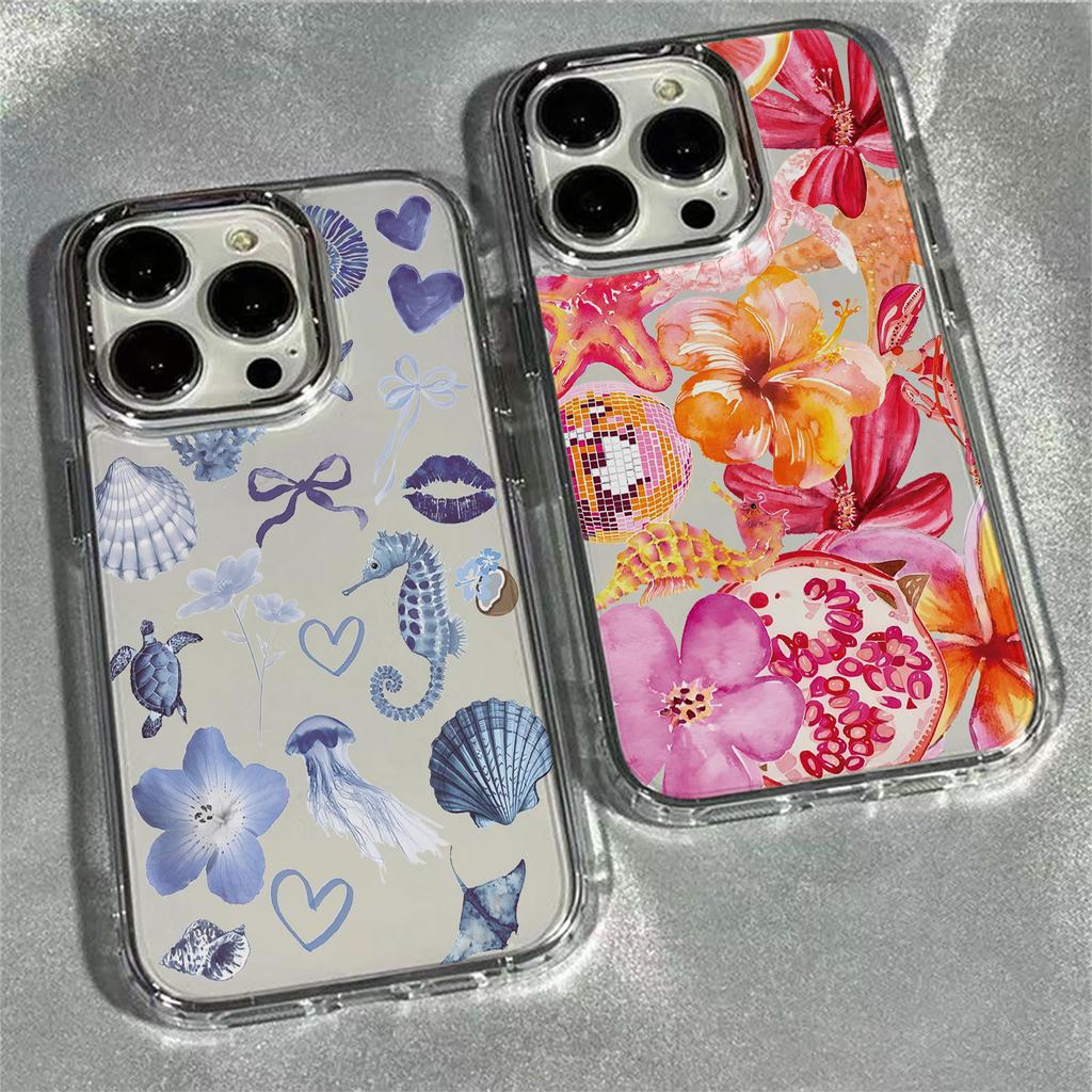 Summer Marine Life Phone Case for Samsung Galaxy S25 S24 S23 S22 S21 S20 Note20 FE Ultra Edge Plus 4G 5G Transparent Soft Cover