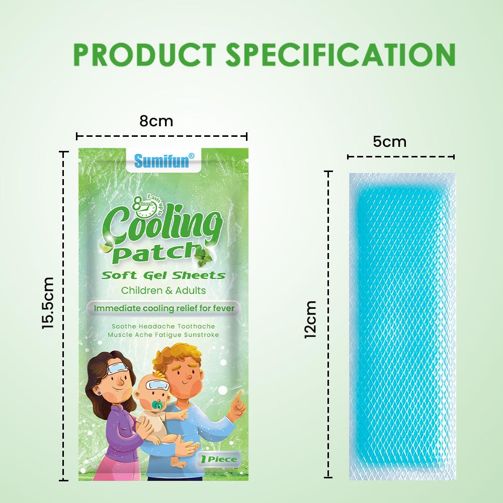 Sumifun 14/35/70 Pcs Cool Cold Gel Forehead Sticker Relieved Fever Discomfort Bring Cool Sense Preventing Heatstroke Outdoors Summer Patch