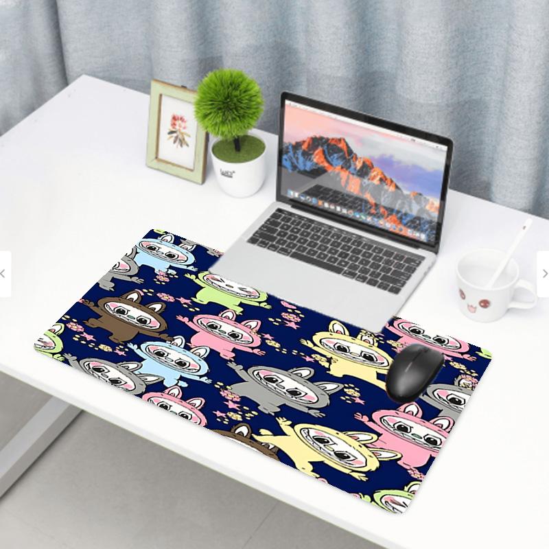 Labubu Print Mouse Pad, Anti‑Slip Desktop keyboard Mat, for PC Laptop Gaming Working Daily Use, Cool Festival Surprise Gift