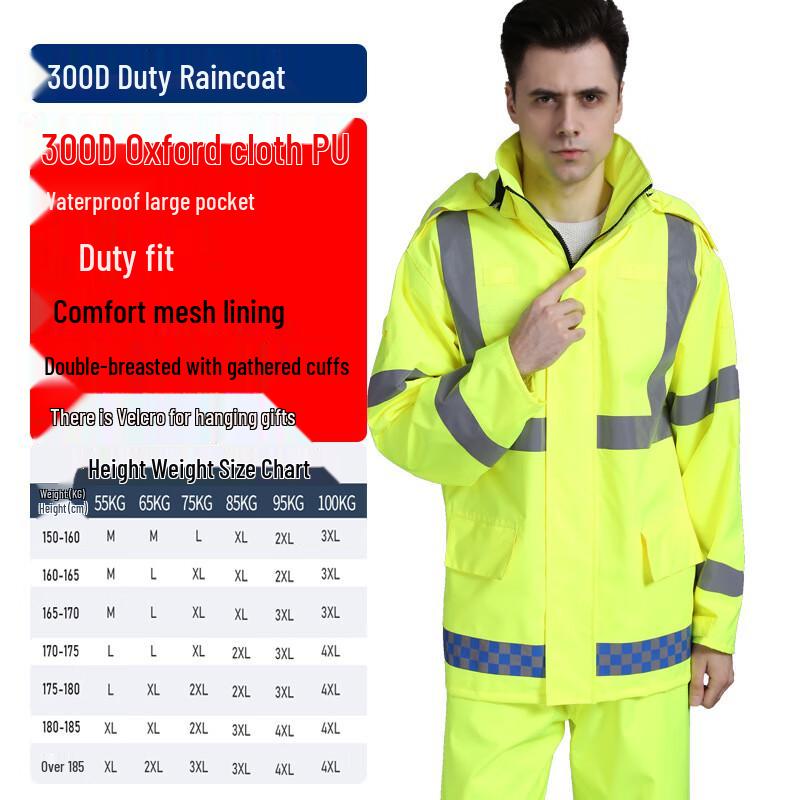 

High-Visibility Reflective Rain Suit Set