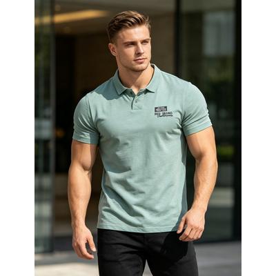 Men's Plus Size Henley T-Shirt (Up To 6XL) - 95% Cotton Short Sleeve Crew Neck Tee with Chest Logo - Big and Tall Casual Summer Top