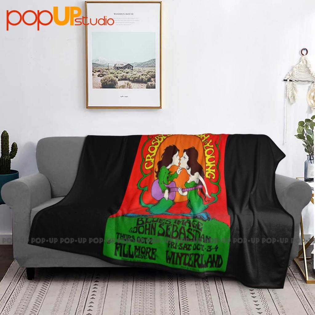 Crosby Stills Nash And Young Gig Poster Ultra-Soft Blanket Quilt Winter Sofa Cover Bed Covers