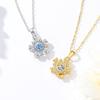 Korean-Style Sunflower Necklace for Women, S925 Silver, Dancing Zircon Flower, Perfect for Christmas & Valentine's Day