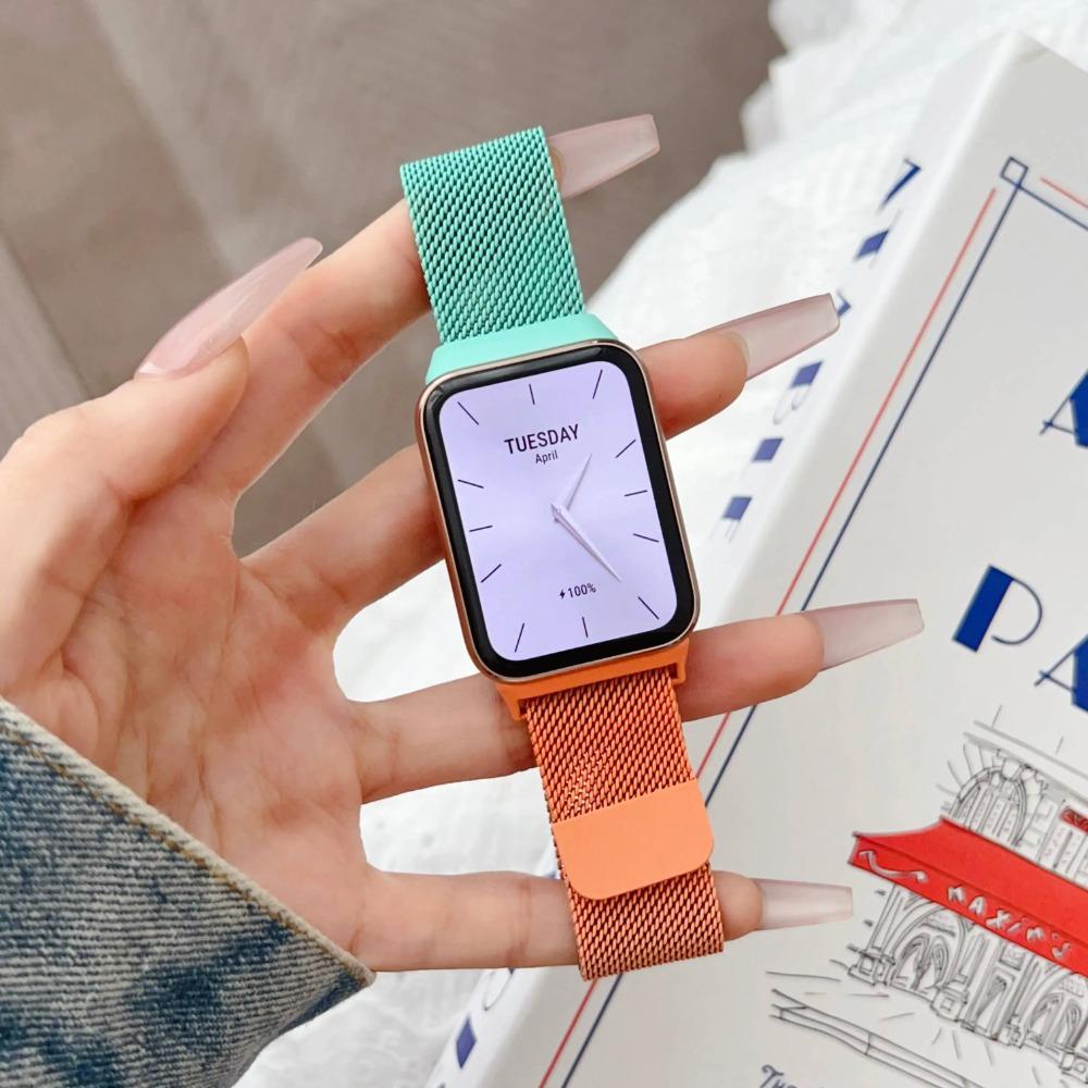Миланская магнитная пряжка Ремешок для Xiaomi Mi Band 9 Pro Miband 8 Pro Redmi Watch 4 / 5 Браслет Петля для Mi Band 8/9 for redmi watch 5 beige
