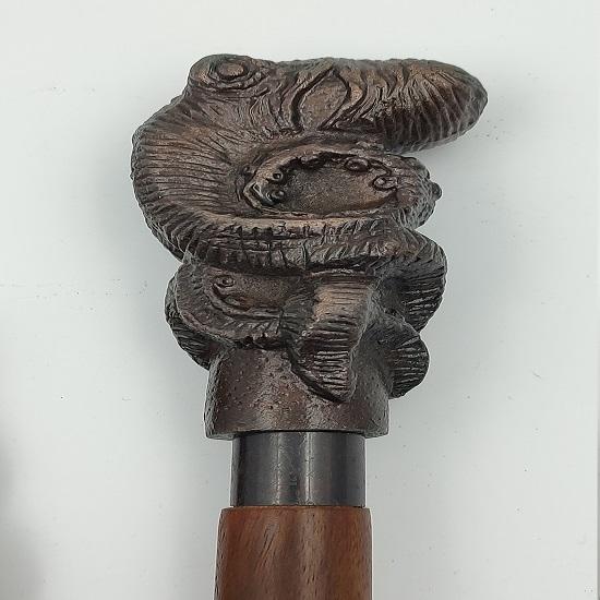 Antique Finish Metal Octopus Head Handle Wooden Walking cane-Walking Stick-Cane 3 Part Open Accessories Spare Part GIFT