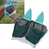 Mesh Horse Fly Mask Elastic UV Protection Detachable Breathable Horse Fly Mask with Ears for Horses Blue Green L
