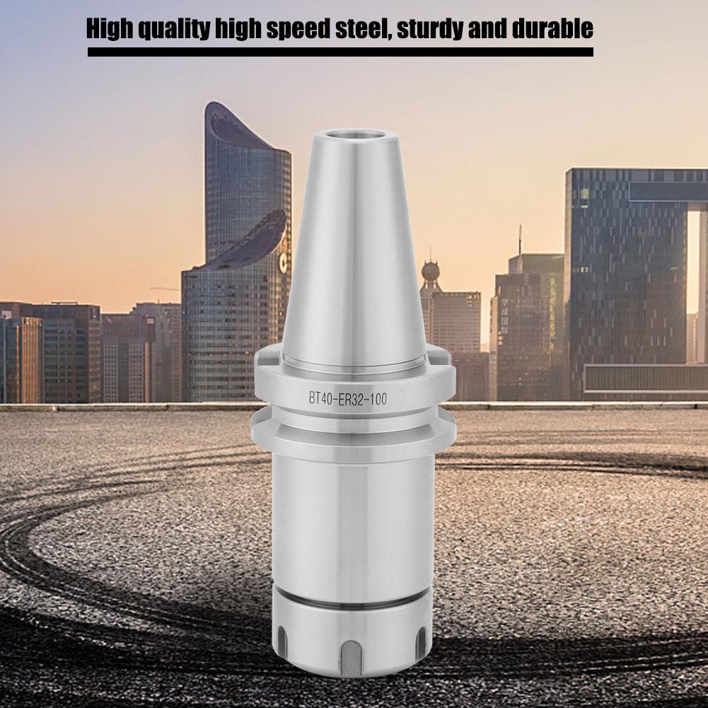 BT40 ER32 100 High Speed Steel Collet Chuck Holder CNC Milling Lathe Spindle Tool