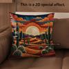 2D Desert Sunset Cactus Throw Pillow Covers** Pattern Cushion Cover Suitable For Sofa Bedroom Car Pillow Cover