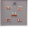 Natural freshwater pearl earrings, red pearl earrings, autumn and winter high-end feeling, New Year earrings