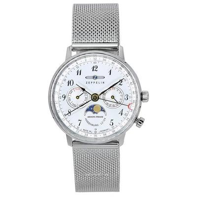 LZ129 Hindenburg Moonphase Silver Dial Quartz 7037M1 Women's Watch