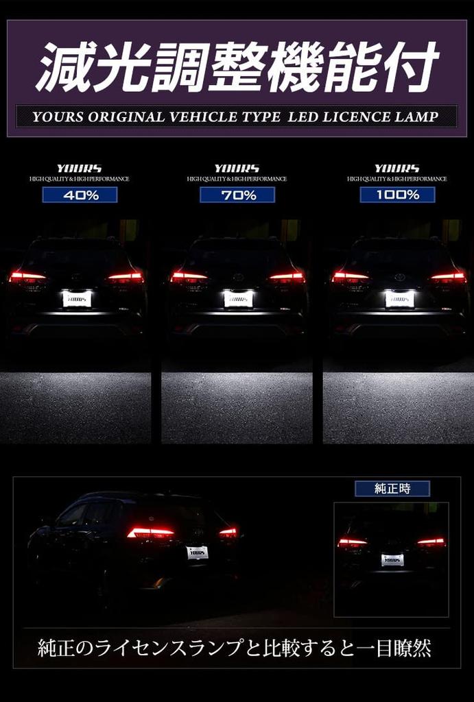 YOURS Toyota Corolla Cross License Plate CREE with Dimming Custom Easy S Light, LED, Adjustment, Design, Installation, Y310-013 [2]