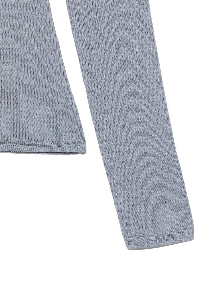 GLOWNY G Classic Rib V-Neck Knit (Blue)