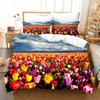 Fiori Tulipano Rosa Paesaggio Elegante Set Biancheria da Letto Singolo Gemello Matrimoniale Queen King Cal King Size Letto Set in Lino