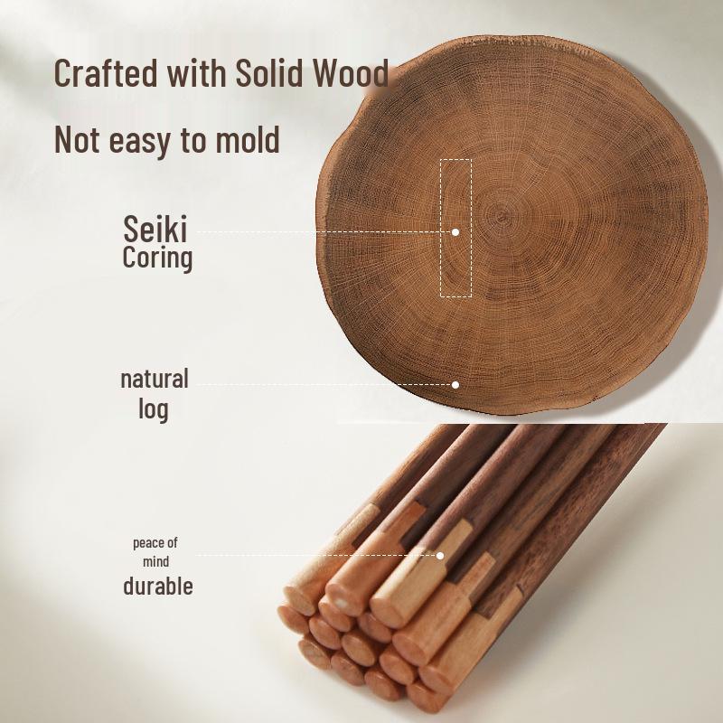 High-Grade Solid Color Wing Wood Chopsticks for Daily Use - Modern & Simple Tableware
