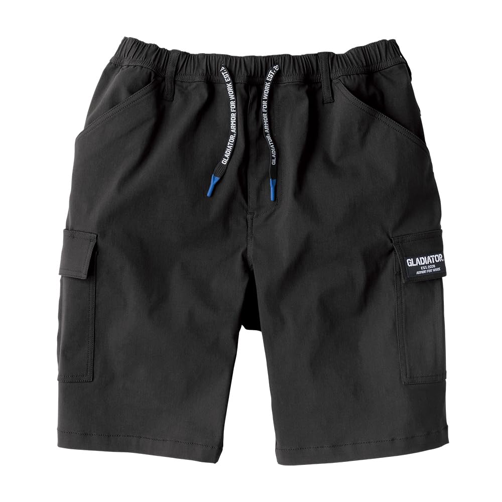 

Casual cool stretch light short cargo super stretch elastic black [Gladiator] pants, pants, material, waist, чёрный