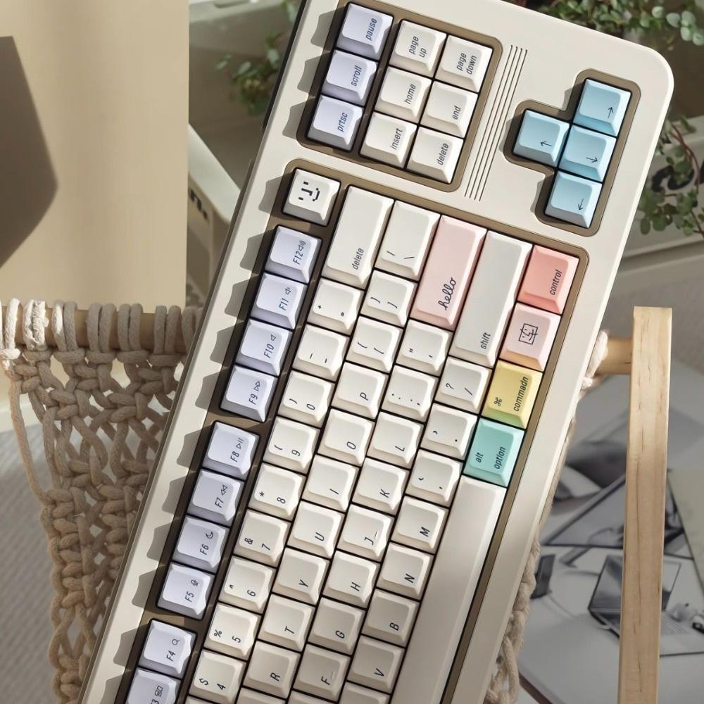 Retro 2100 Theme Keycap Set 145key PBT Originate Custom Personalized Keyboard Cap Cherry Profile KeyCap for Mechanical Keyboard