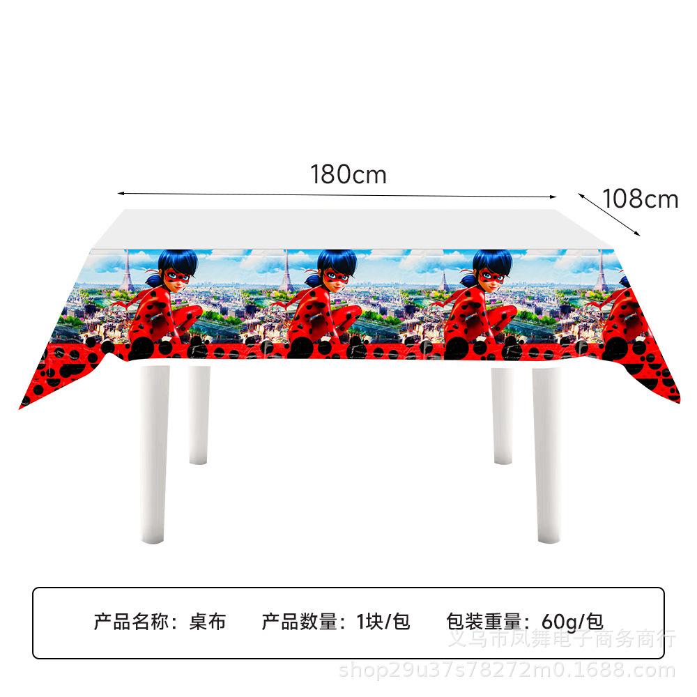 Ladybug Girl Theme Tableware Birthday Party Supplies Disposable Paper Plates Paper Cups Paper Towels Source Factory