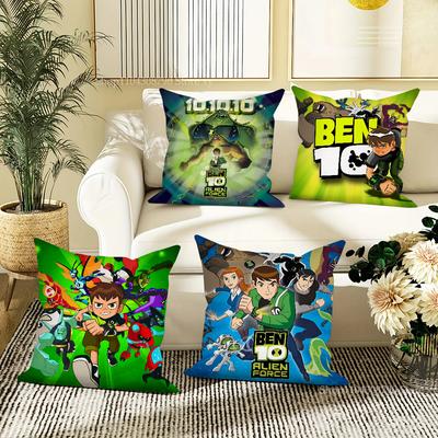 Cartoon B-Ben 10 Pillow Case Fashion Square Pillowcase Bedroom Sofa Room Ins Decoration Leisure Cushion Cover