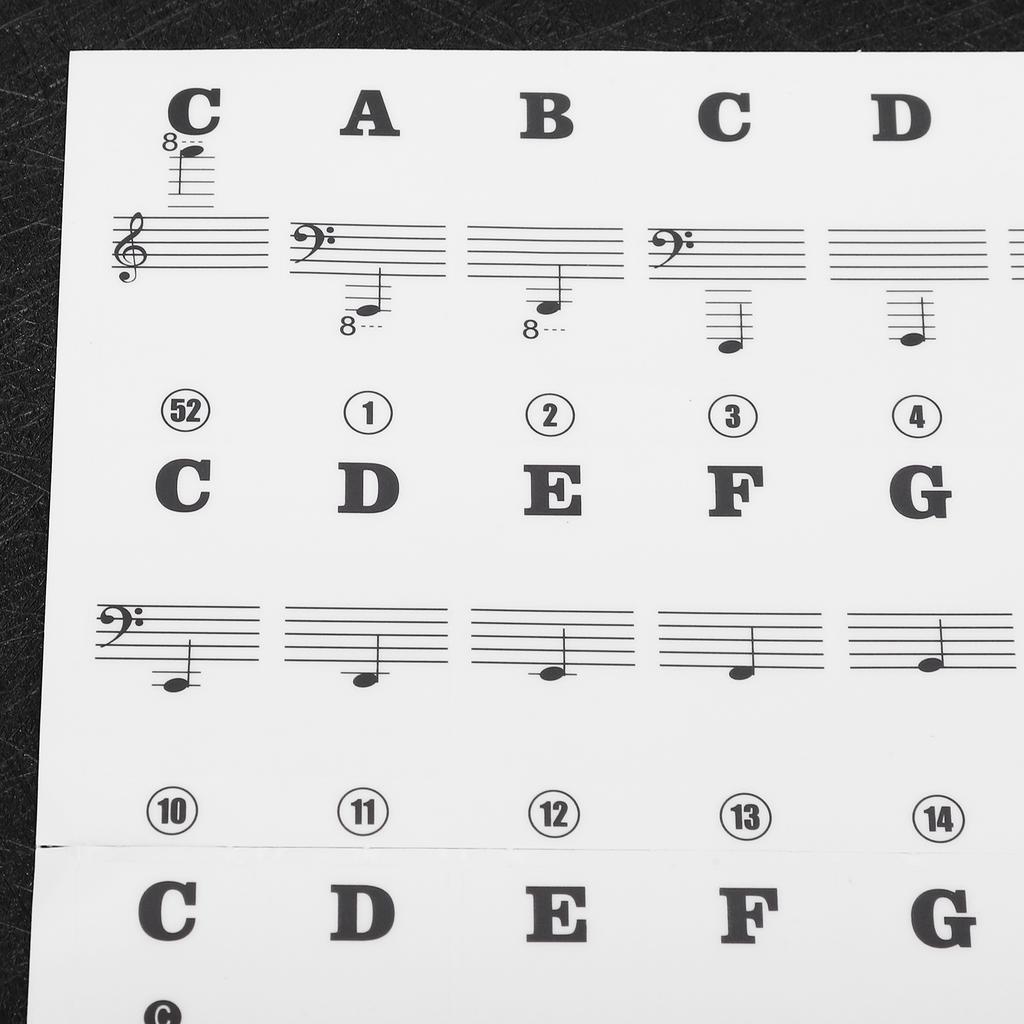 Piano Sticker Electronic Piano Removable Keyboard PVC Adhesive Staff Intonation Labels