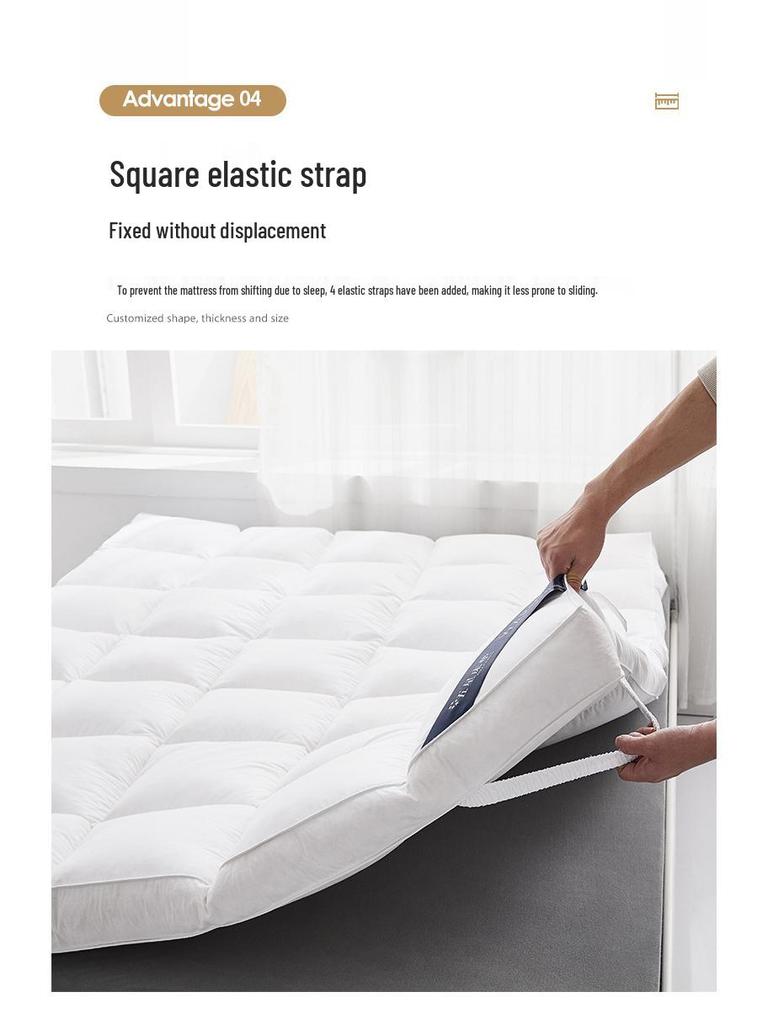 Hotel Star Soft Feather Velvet Mattress Topper - Thick Quilted Tatami Mat for Double Bed & Student Use.