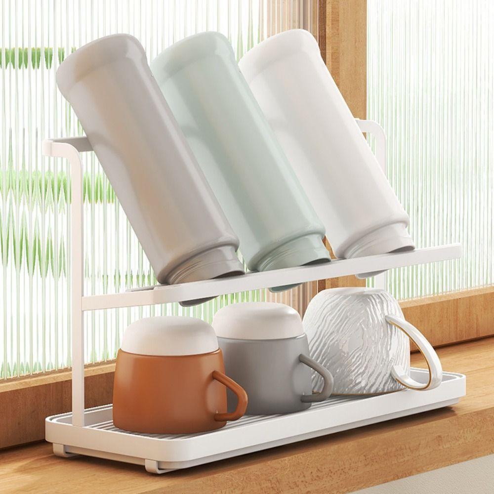 Removable Coffee Cup Drain Holder Double Layer Mug Organizer Durable Bottle Drying Rack  Home