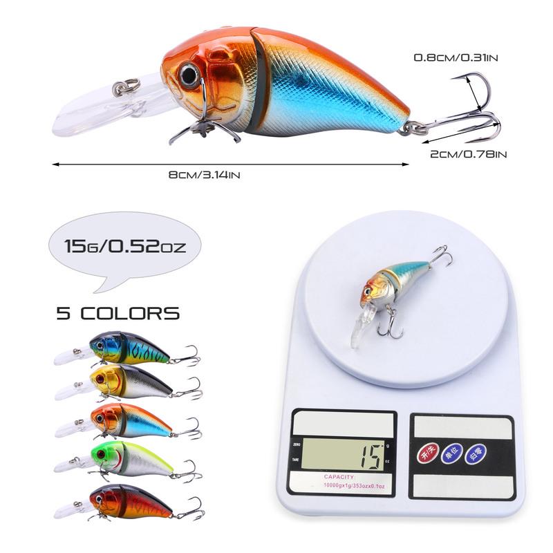 Fiskebeten Crankbaits Lure Minnow fiskebete med krokar Artificiellt fiske hårt lock för bas