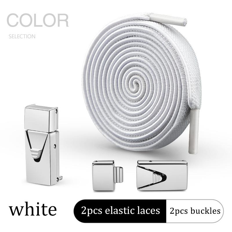 

1 Pair No Tie Shoe Laces Press Lock Shoelaces Without Ties Elastic Laces Sneaker Kids Adult Widened Flat Shoelace Accessories 100cm