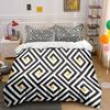 Op Art Modern Geometric Rhombus Pattern Bedding Set For Kids Luxury Gift 3Pcs Digital Print Comforter Set Soft Comfortable
